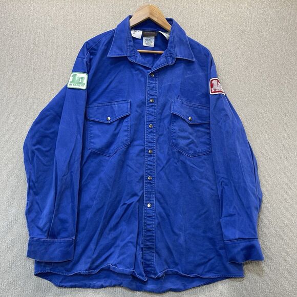 Vintage Workrite Benchmark Flame Resistant  Button Down Shirt Men's 50-R XL - Picture 1 of 10